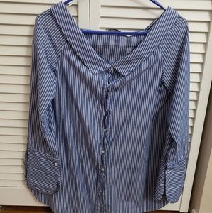 Long sleeve open shoulder blouse